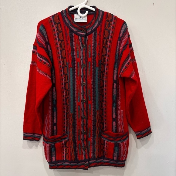Snowy Peak Pure New Wool Front Button Cardigan Sweater Women’s Size Small - Picture 1 of 13